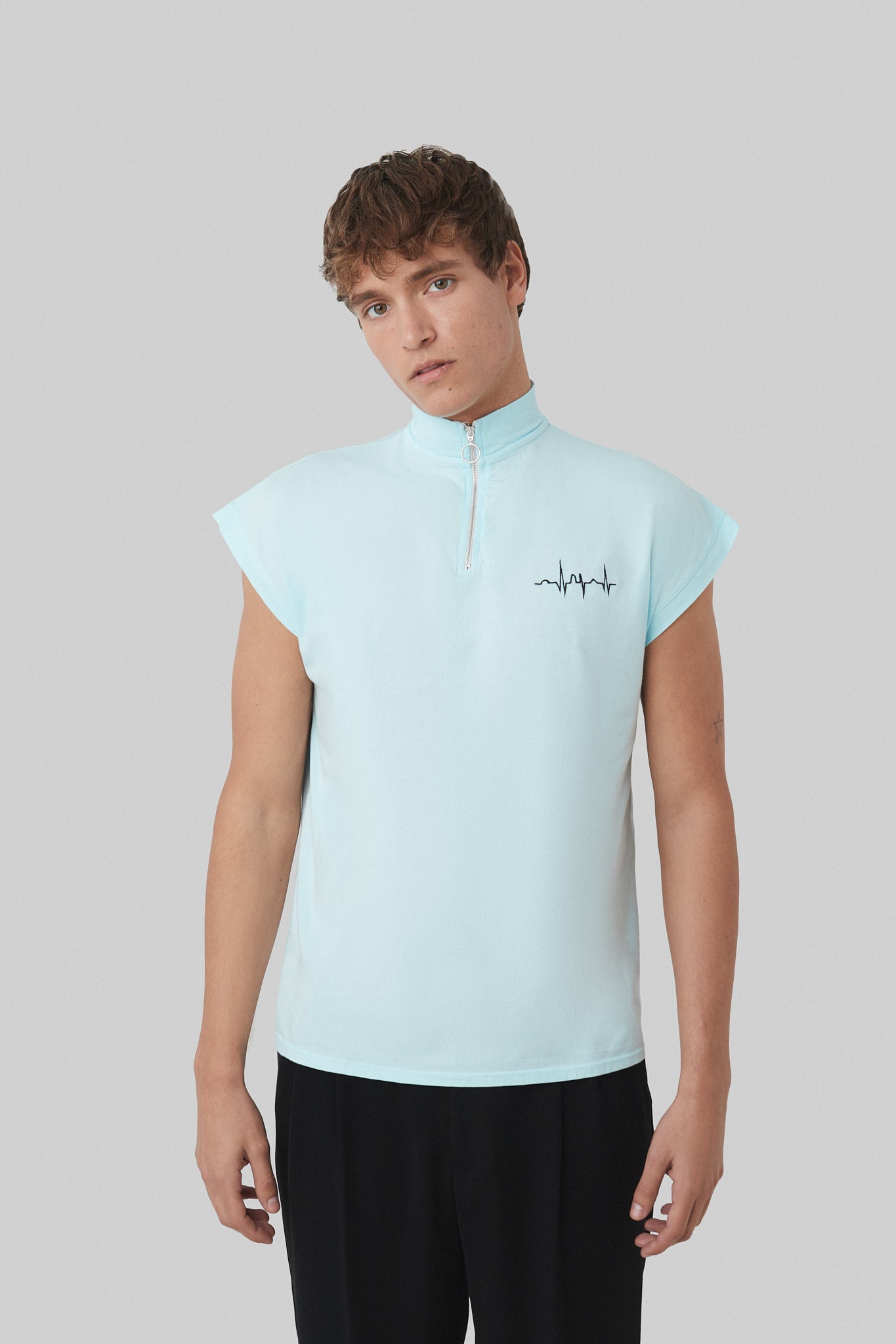 Camiseta cuello perkins azul x Redry