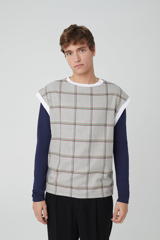 Jersey cuadros hombro caído