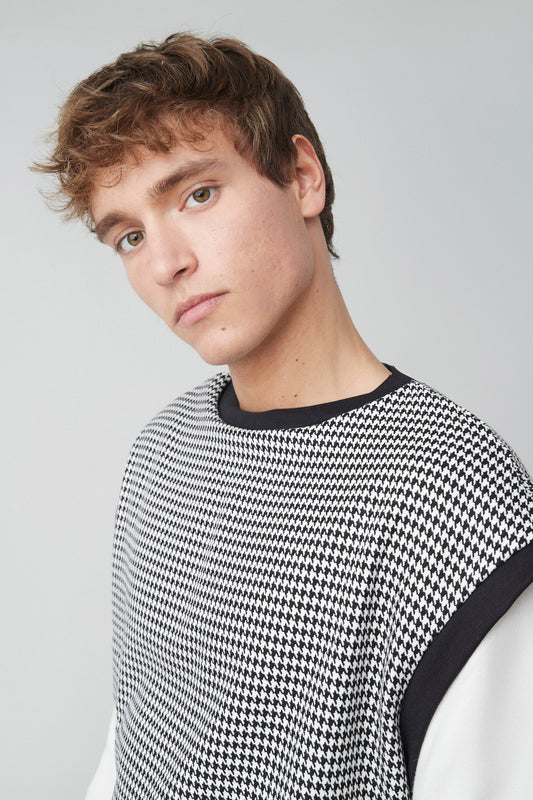 Jersey pata de gallo hombro caído