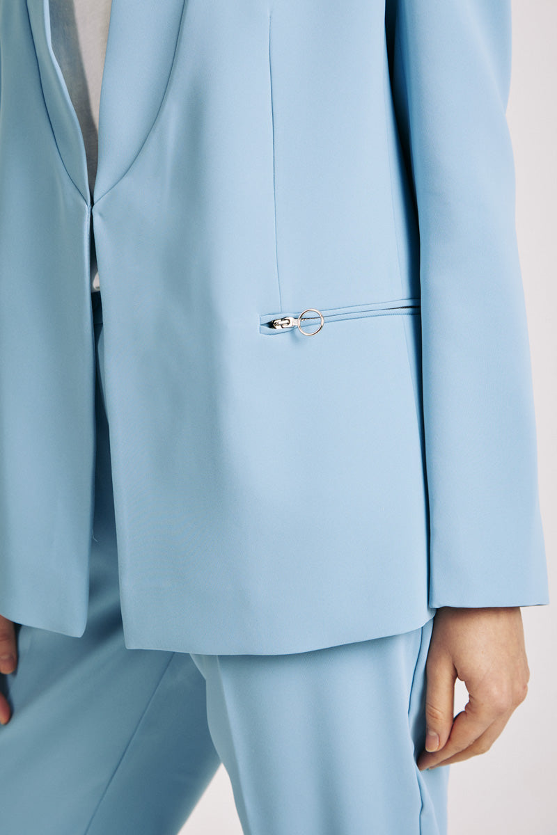 Blazer cuello invertido azul