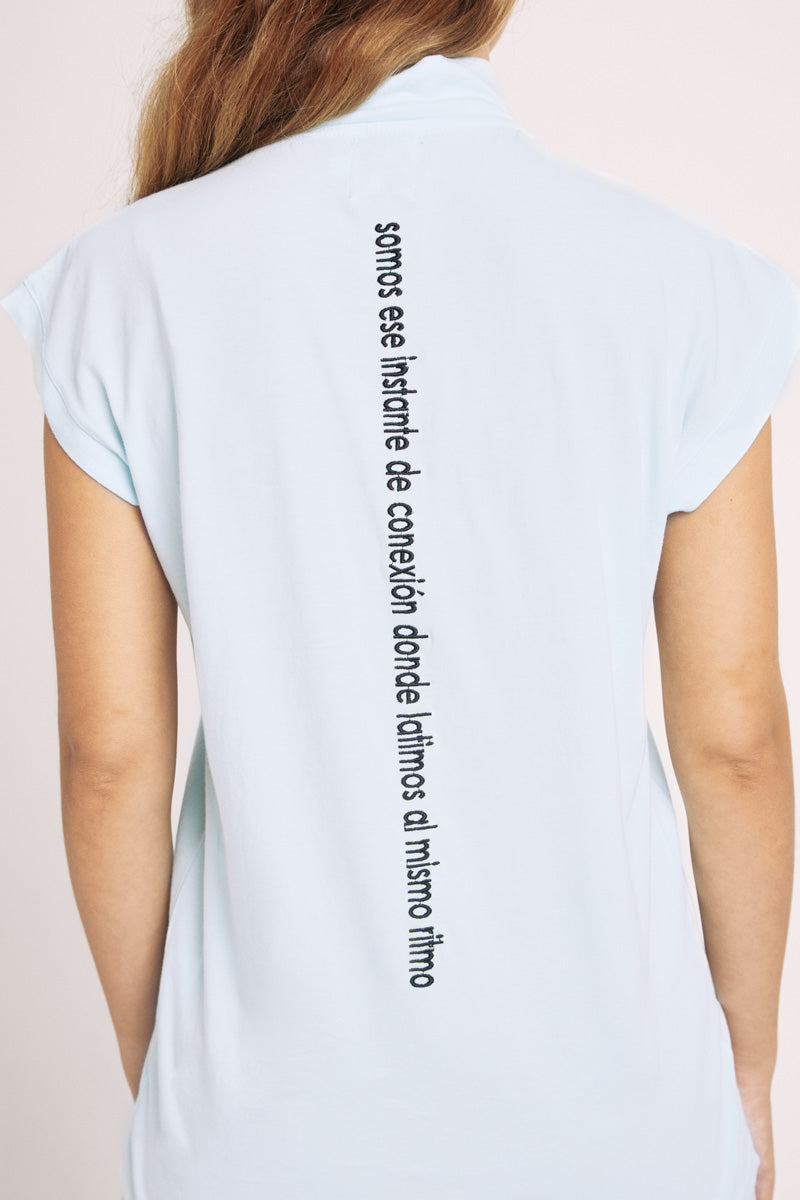 Camiseta cuello perkins azul x Redry