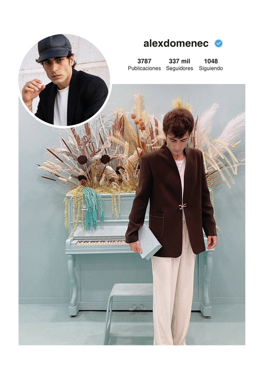 Blazer sin solapa marrón chocolate