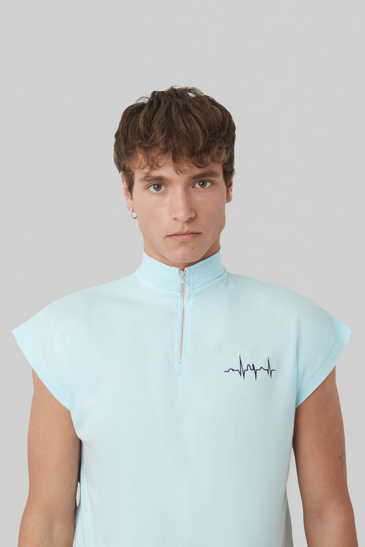 Camiseta cuello perkins azul x Redry