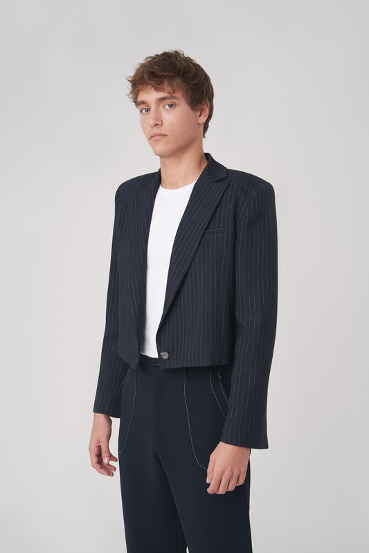 Blazer cropped marino raya diplomática