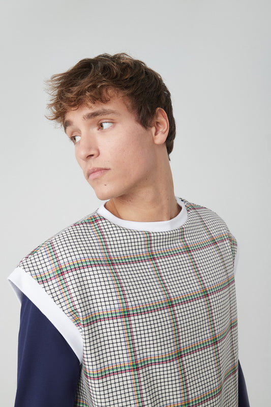 Jersey cuadros hombro caído