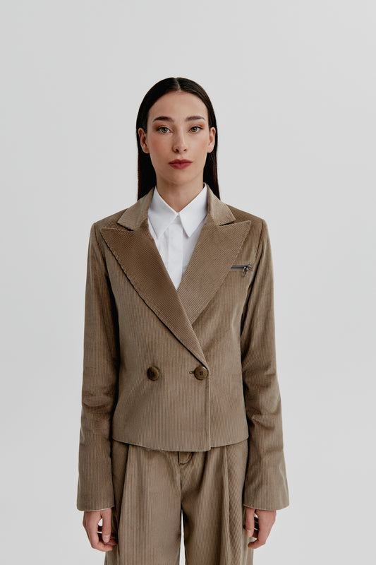 Blazer cruzada de pana topo