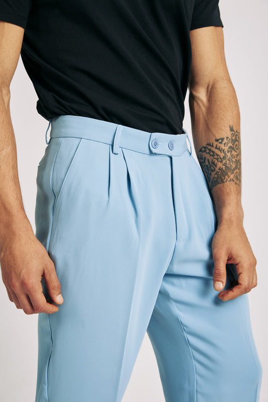 Pantalón cuatro pinzas azul